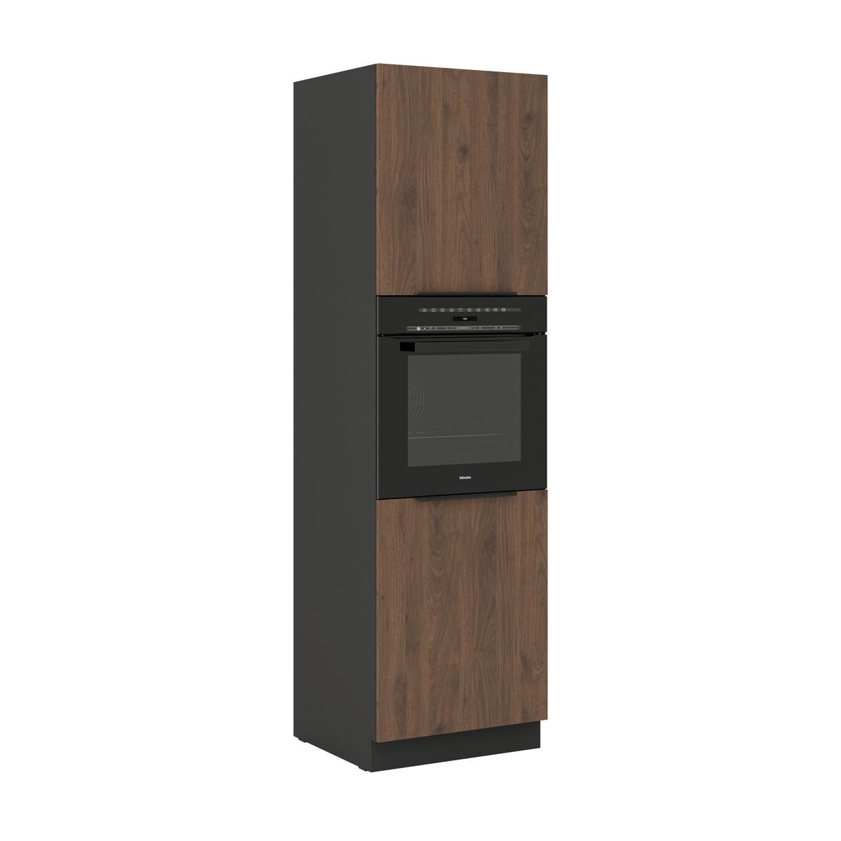 Element Za Ugradni Šporet Monza - boja oraha/crna, Moderno, metal/pločasti materijal (60/210/57cm) - Modern Living