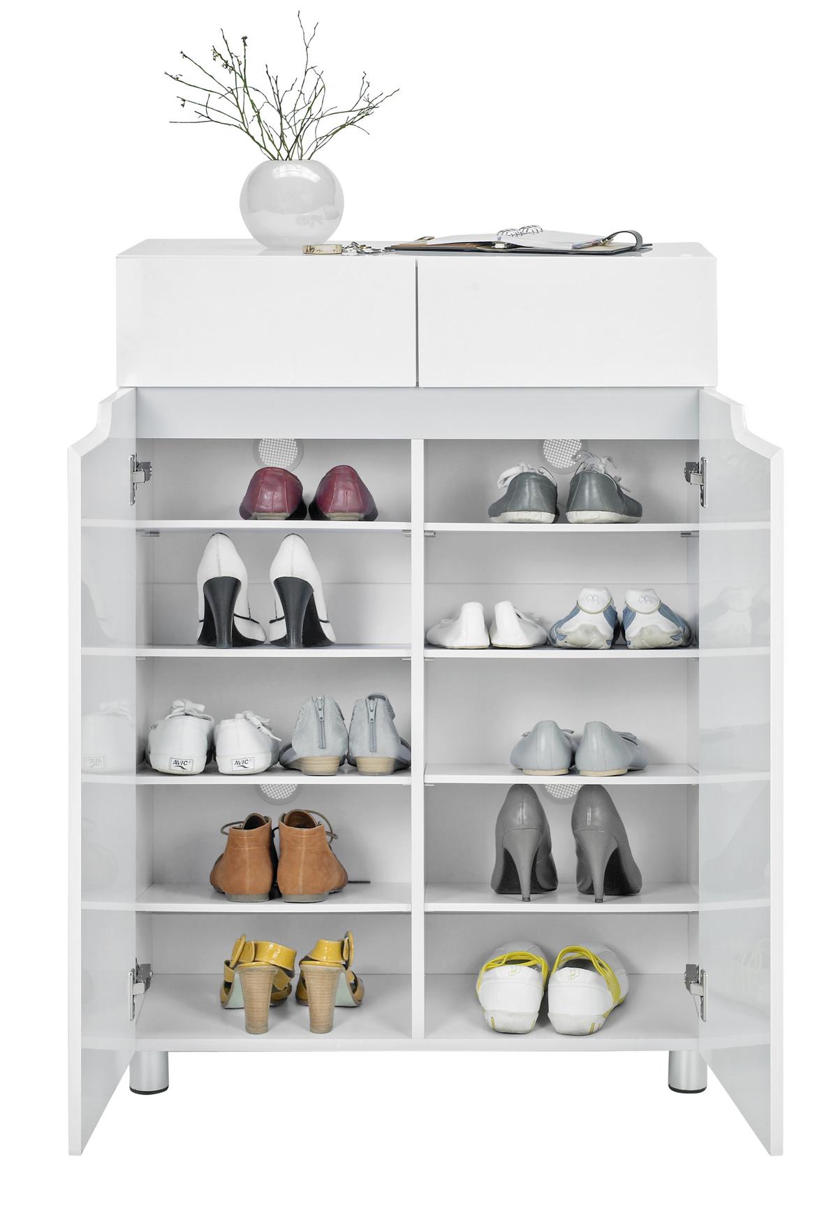 SZAFKA NA BUTY CORNER - biały/szary, Design, materiał drewnopochodny (76/105/31cm) - Xora