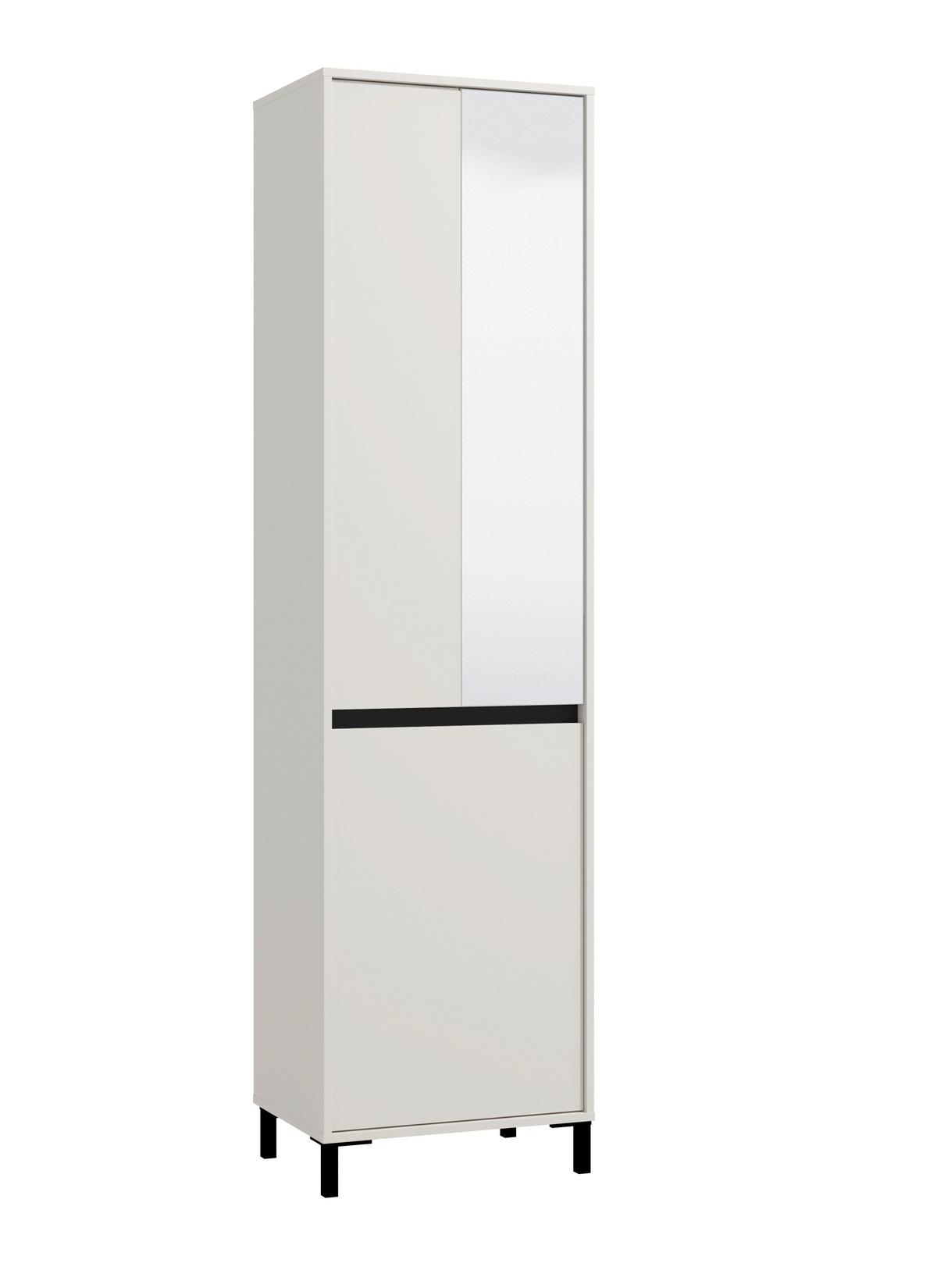 Előszobaszekrény Arran - kasmírszínű/fekete, Modern, faalapú anyag (54,5/205,5/40cm)