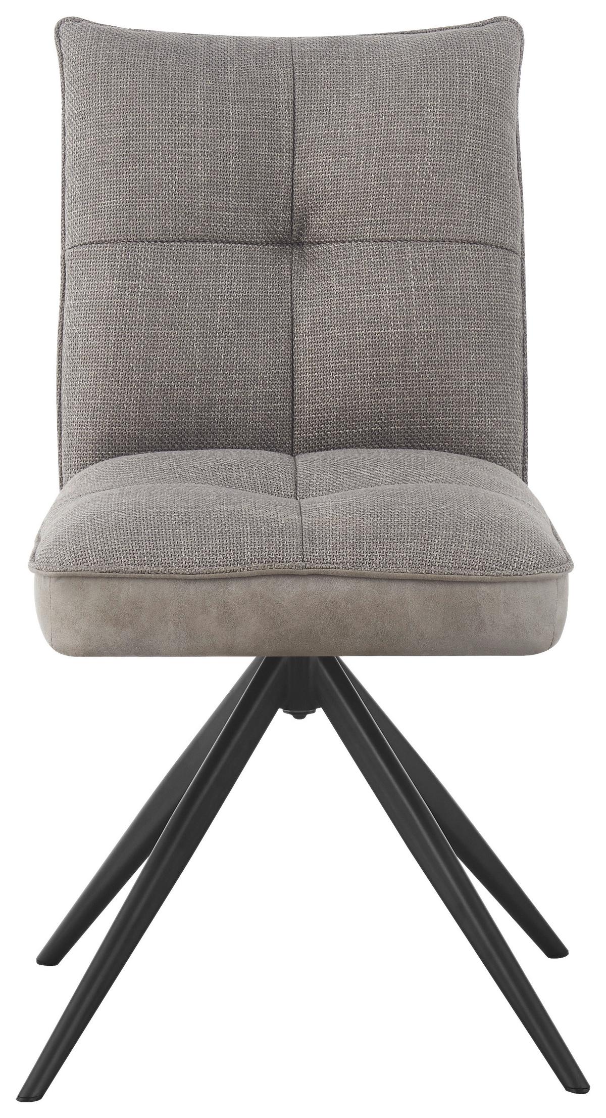 Stol Maya - siva/črna, Moderno, kovina/tekstil (49/89/65cm) - Premium Living
