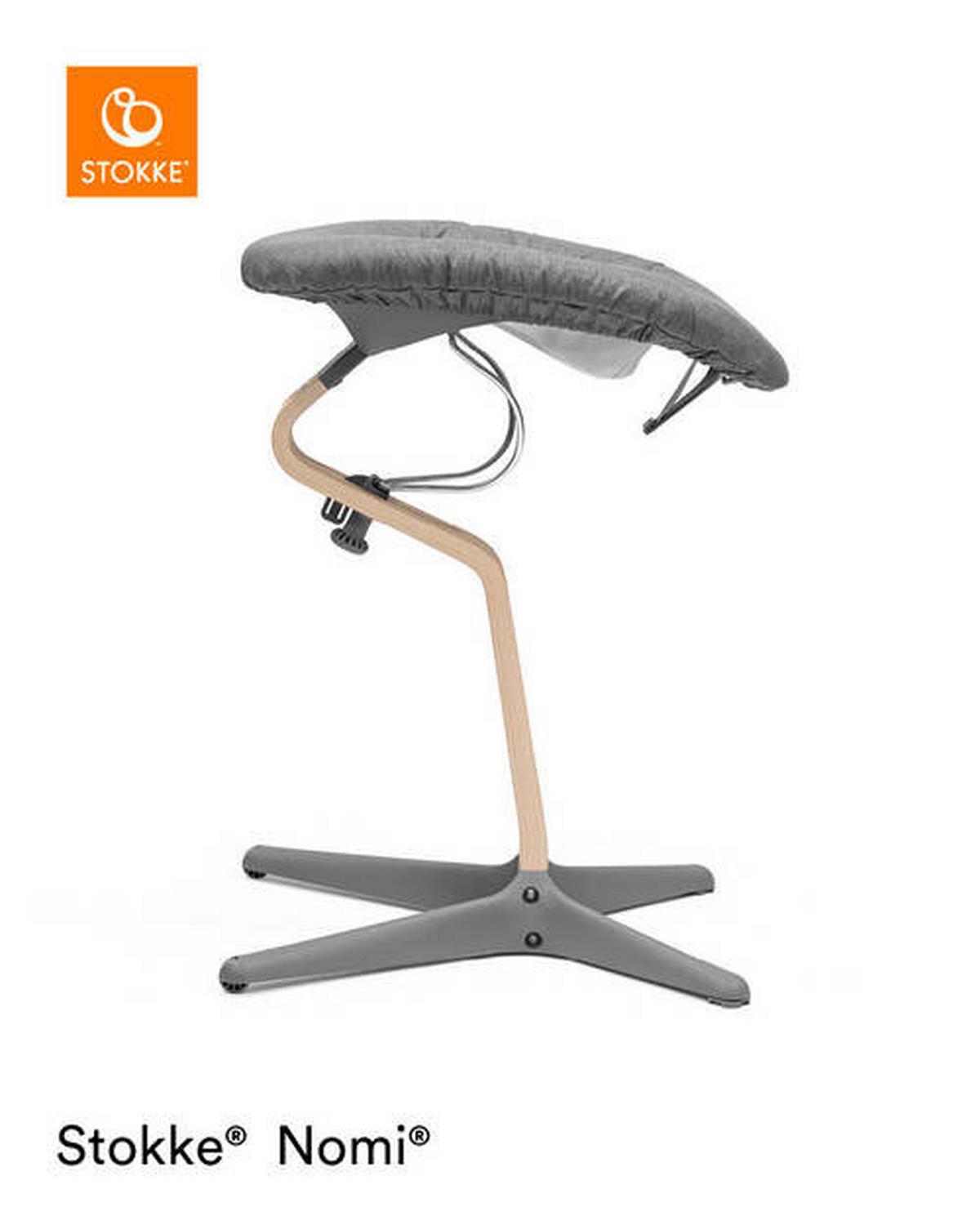 NOSIDEŁKO DO WYSOKIEGO KRZESŁA 625904 NOMI NEWBORN ZESTAW - biały/szary, Basics, tworzywo sztuczne/tkanina (40/40/65cm) - Stokke
