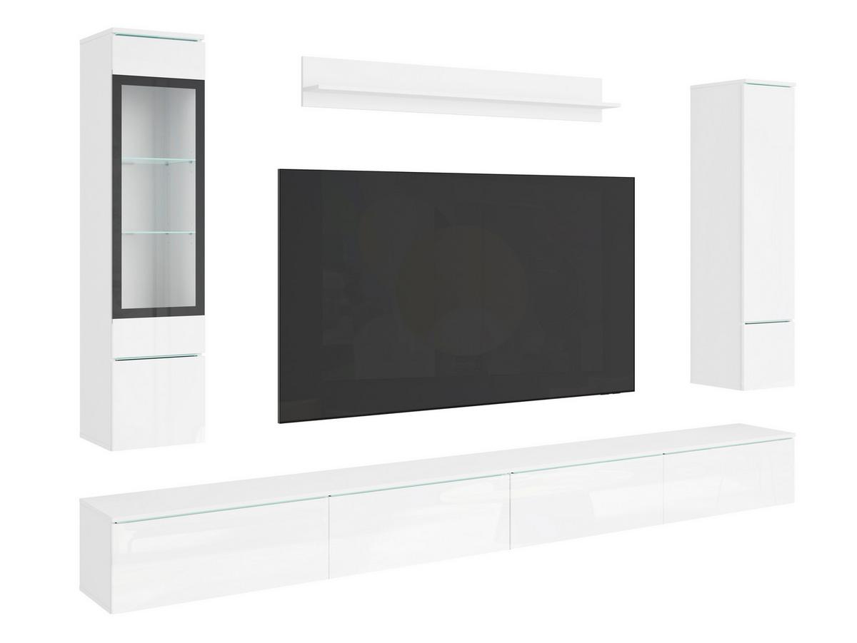 Dnevni Regal Veral Xxl, Bela, 5-Delni - siva/bela, Basics, umetna masa/steklo (300/162/33cm) - P & B