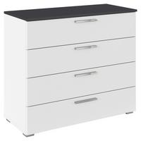 Kommode Caspio Grau/Weiß - Chromfarben/Weiß, KONVENTIONELL, Holzwerkstoff (93/81/42cm) - Premium Living