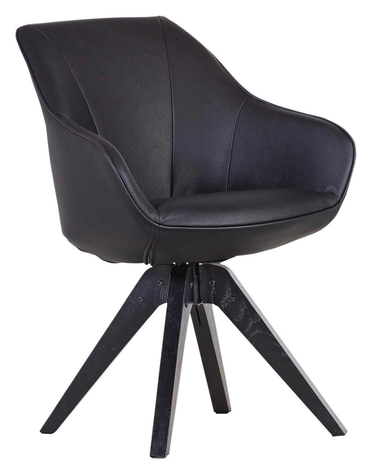 Stolica Sa Rukonaslonom Chill - crna, Moderno, drvo/tekstil (60/83/65cm) - Premium Living