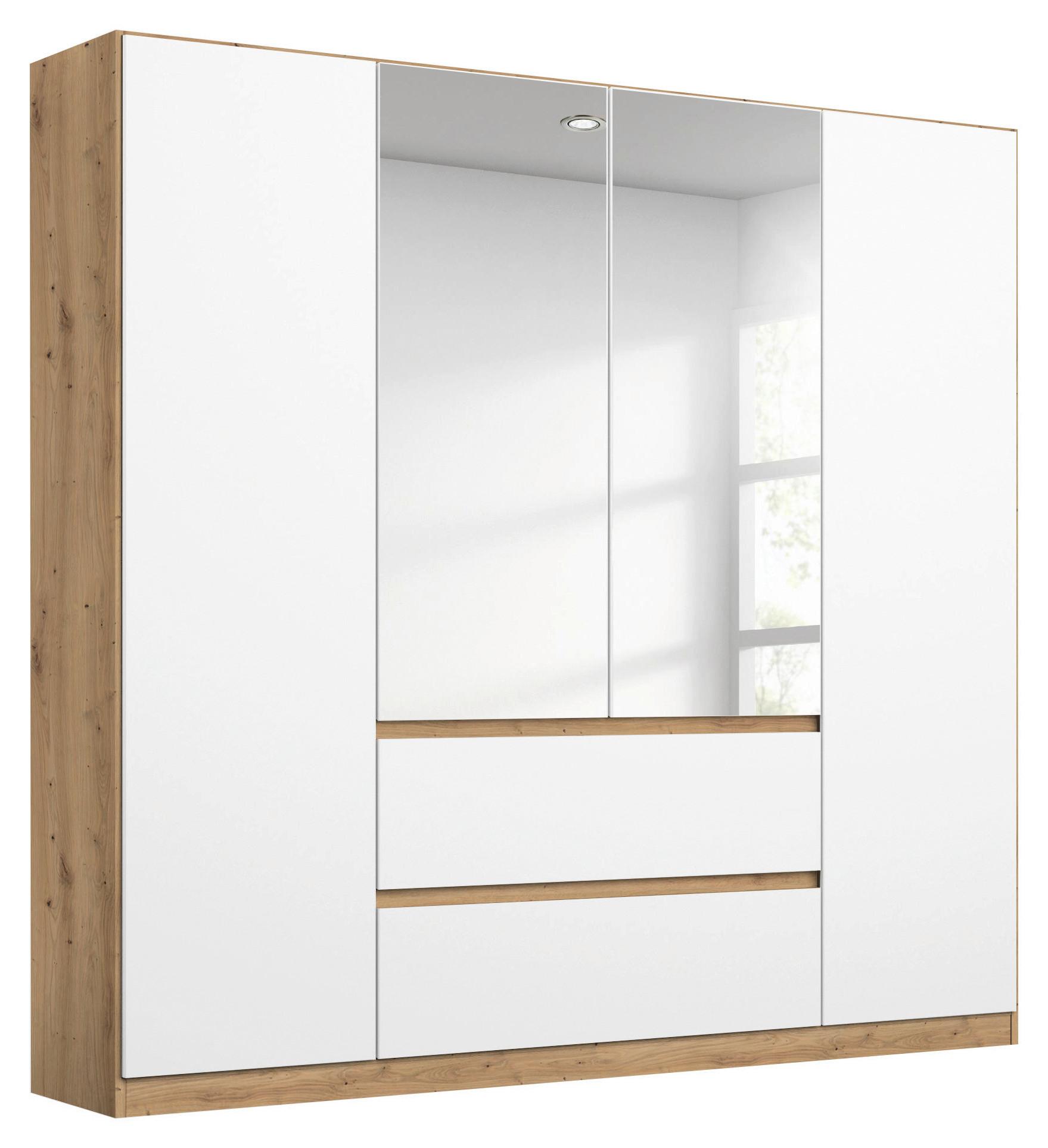 DULAP USI ROTATIVE NIDDA - argintiu/alb, Basics, material pe bază de lemn (181/197/54cm) - Modern Living