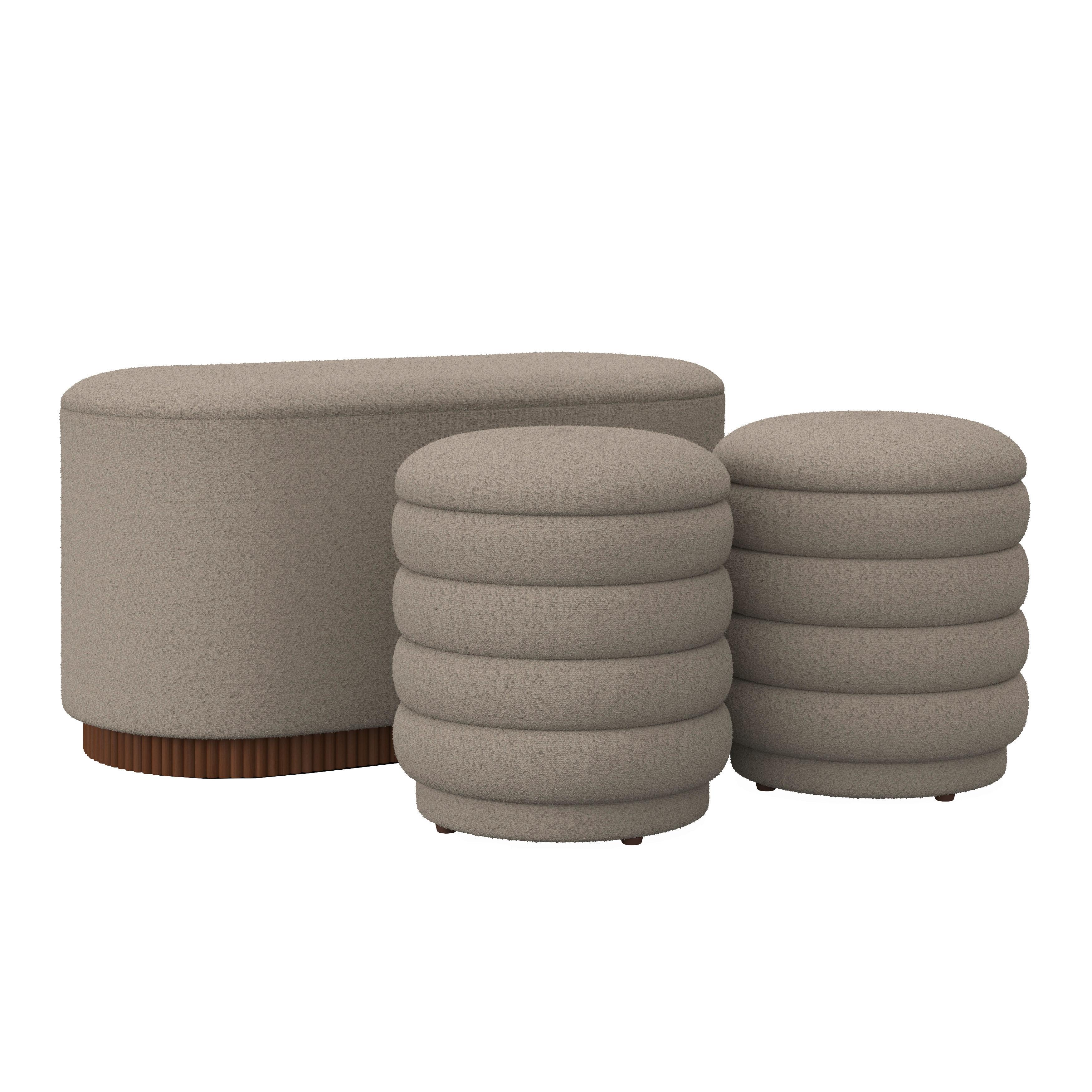 SITTBÄNK NINA - beige/naturfärgad, Modern, trämaterial/trä - Bessagi Home