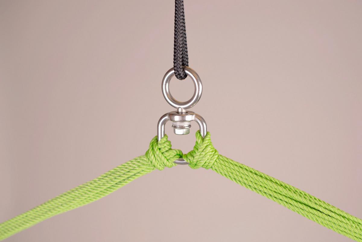 Hängesessel Kingsize Hammock Echtholz Gelb/Grün - Gelb/Hellgrün, KONVENTIONELL, Holz/Textil (140/170/210cm) - La Siesta