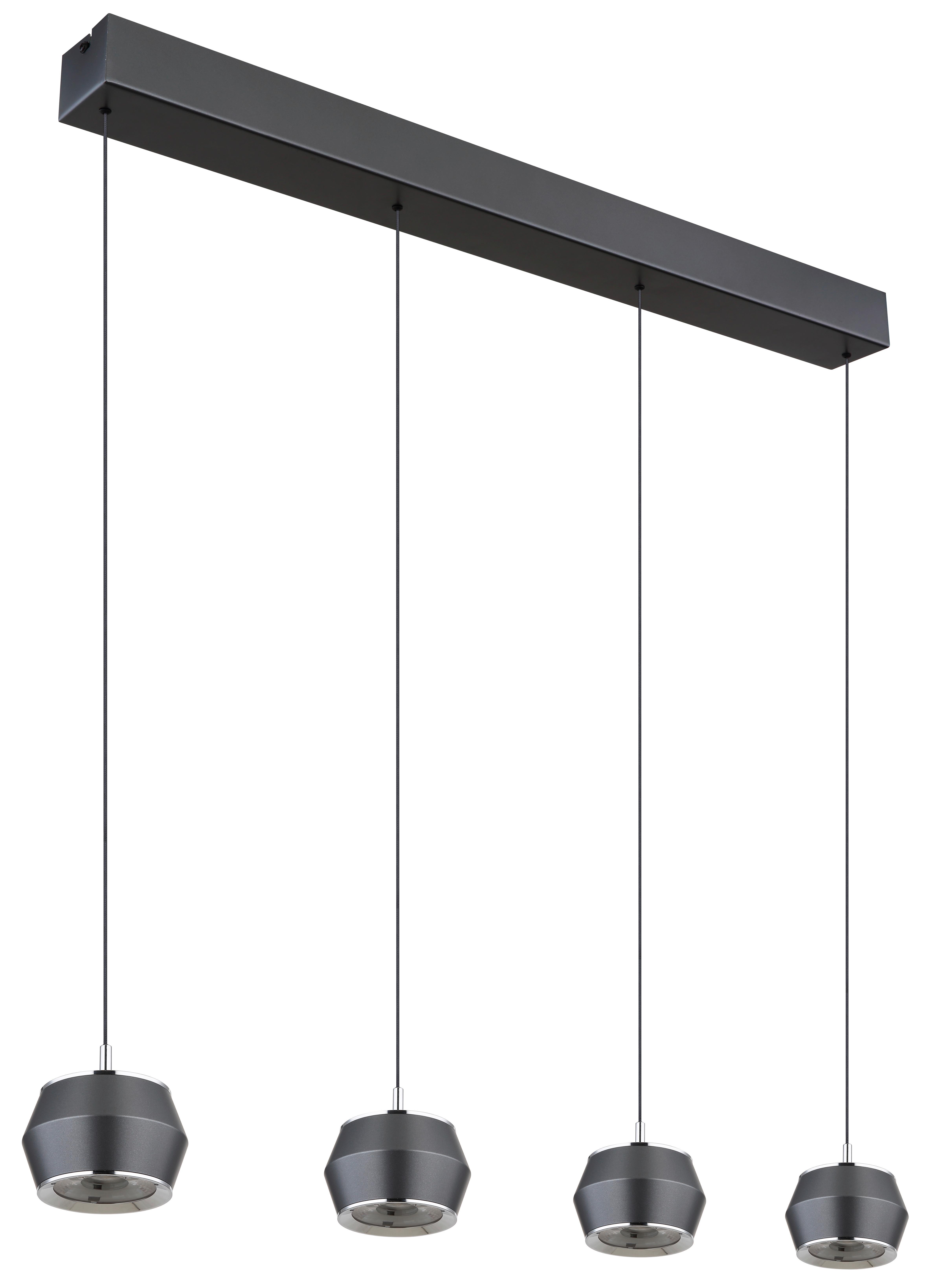 Viseča Led-svetilka 15209-4 Marthy - siva/opal, Design, kovina/umetna masa (80,5/10/200cm)