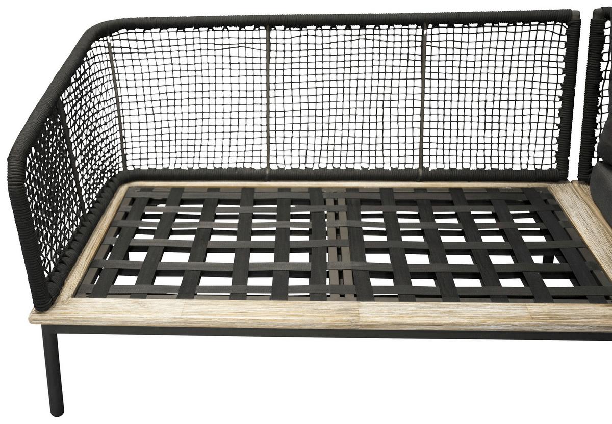 Loungegarnitur Andorra ca. 90x60x27 cm Schwarz - Schwarz, KONVENTIONELL, Kunststoff (90/60/27cm) - Gardenson
