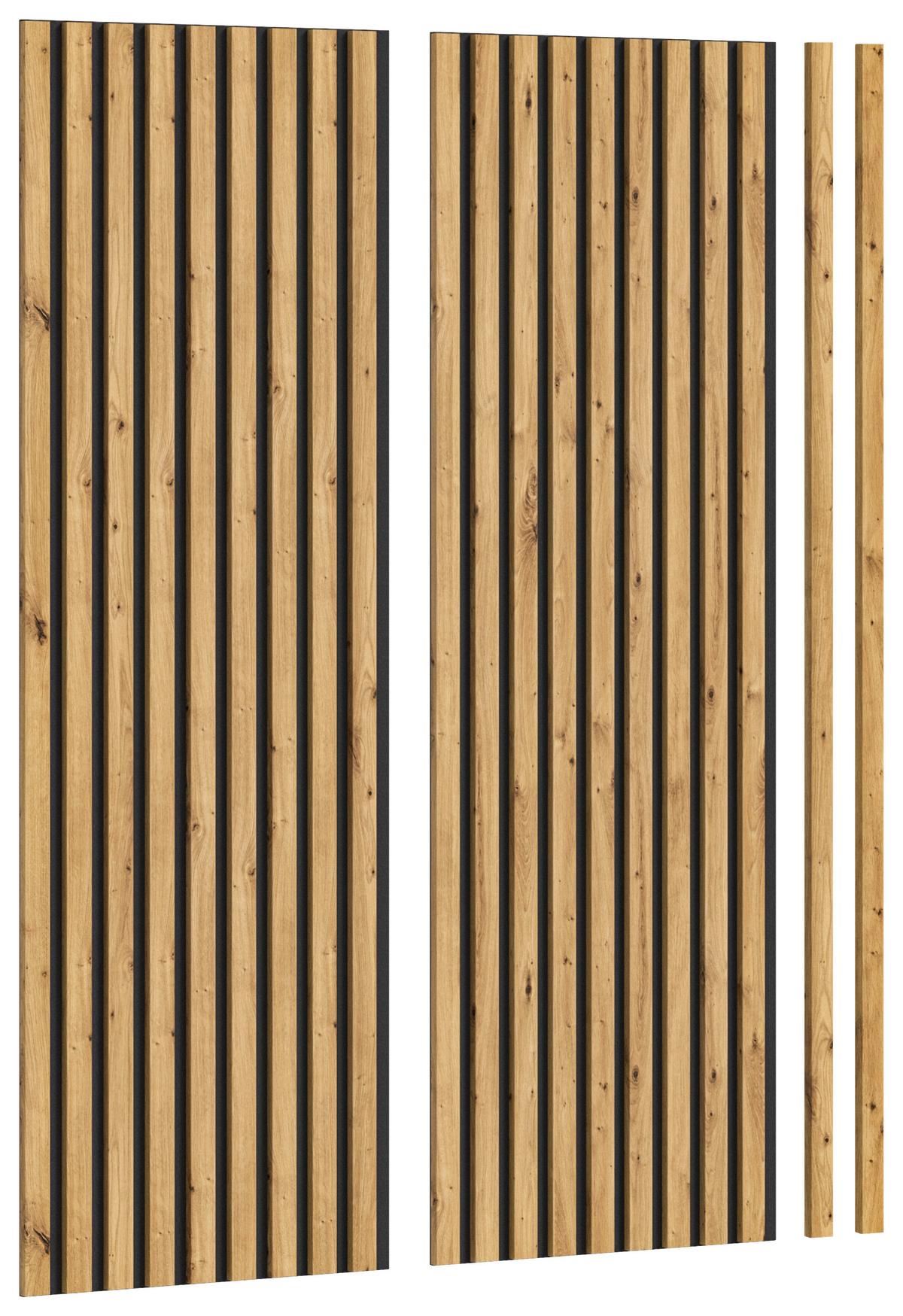 Akustični Panel Silence, 120x40, Barva Hrasta, 2 Kos - hrast artisan, Basics, tekstil/leseni material (120/40/2cm) - MID.YOU