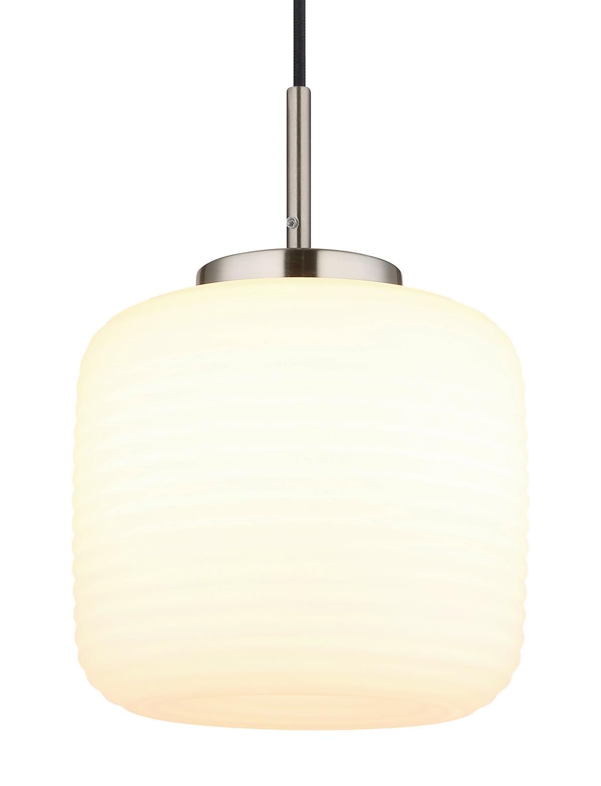 HÄNGELEUCHTE 15772H KLADORA - Weiss/Schwarz, Konventionell, Glas/Textil (24/130cm) - Globo