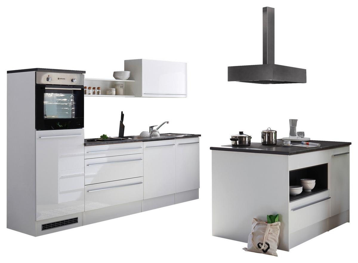 Bucătărie fără electrocasnice JAZZ - alb/gri închis, Modern, material pe bază de lemn (260/200/60cm) - Modern Living