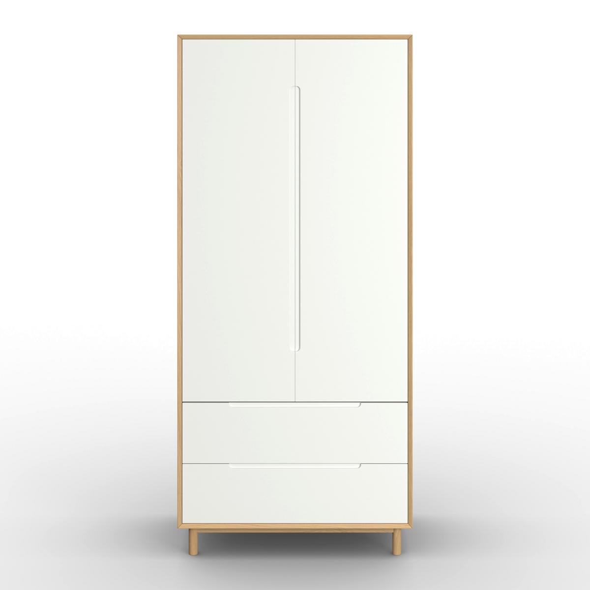 Ruhásszekrény Marlo - tölgyfa színű/fehér, Modern, faalapú anyag/fa (100/223/60cm) - Bessagi Home