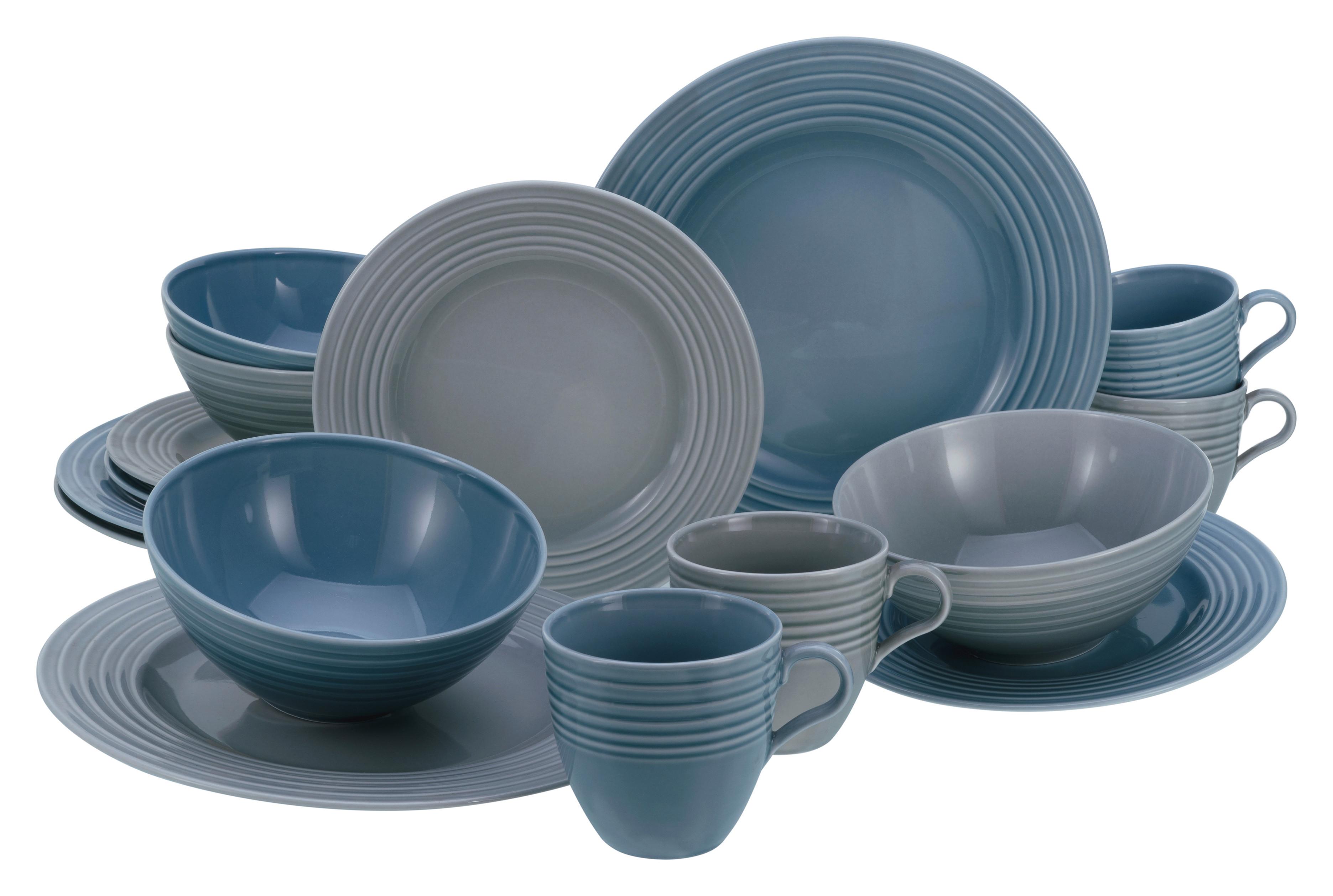 Kombinirani Servis Stripes, 16-Delni - večbarvno, Basics, keramika - Creatable