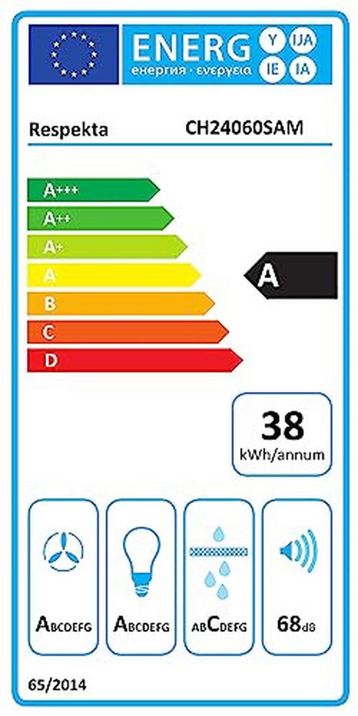 Dunstabzugshaube Hera Metall/ Glas Schwarz mit LED B: 60 cm - Schwarz, Trend, Glas/Metall (59,5/74,2-109,2/38,5cm) - Respekta