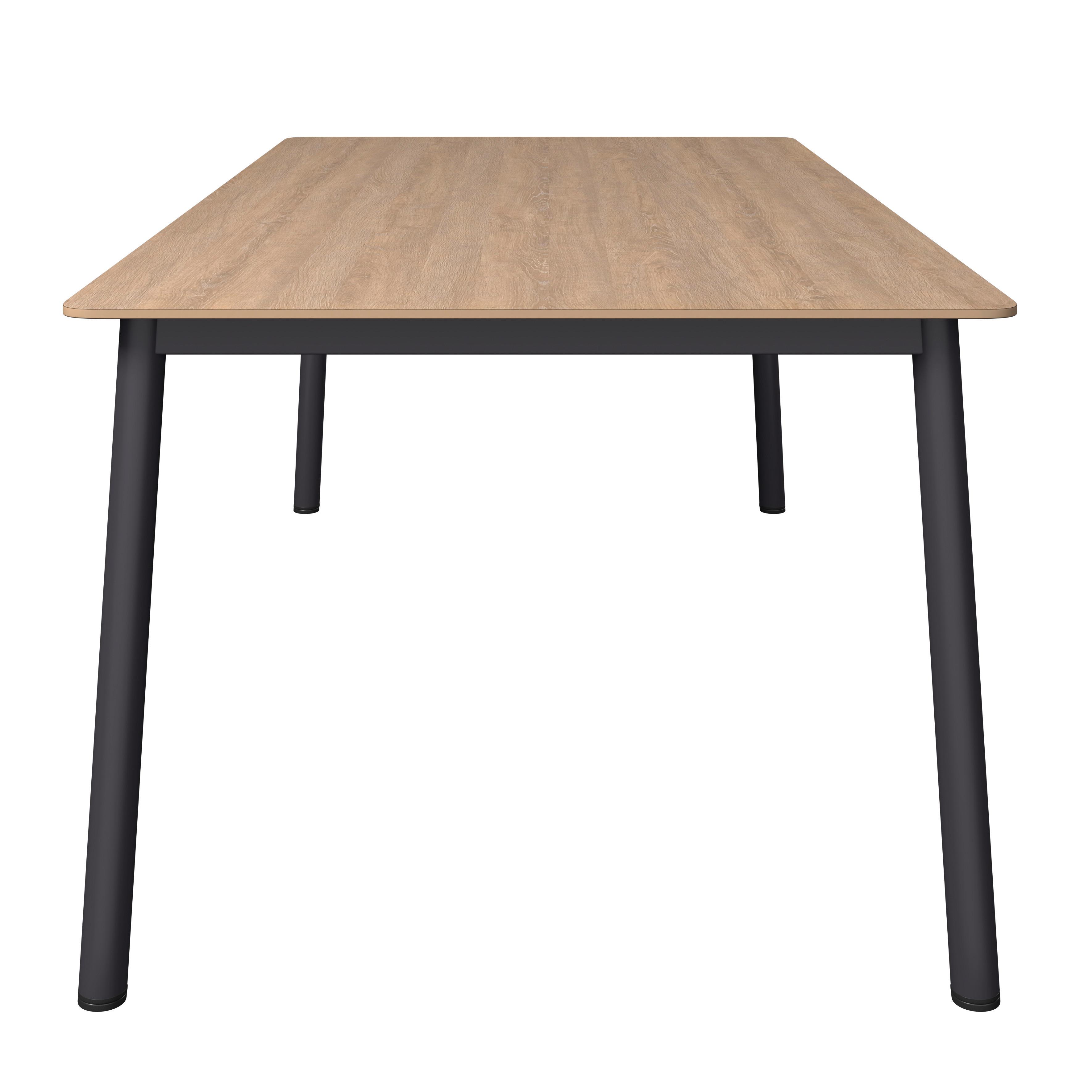 UTEBORD JANNIS - antracit/naturfärgad, Modern, metall/sten (200/100/75cm)