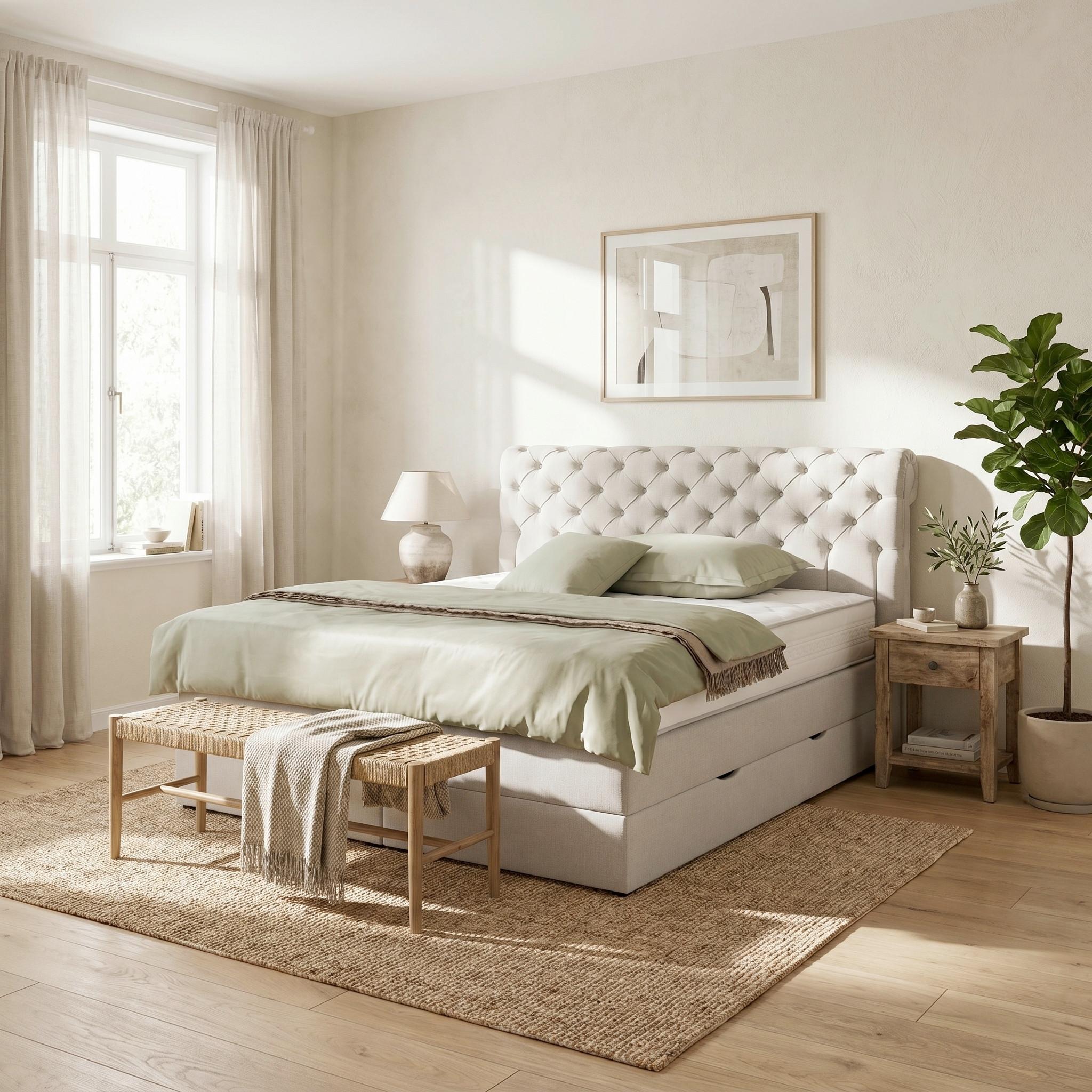 Boxspringbett Belano Grau ca. 180x200cm - Grau, KONVENTIONELL, Holz/Holzwerkstoff (180/200cm) - Premium Living