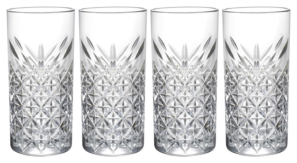 Longdrinkglas Timeless aus Glas, 4-teilig - Transparent, Basics, Glas (450ml) - Mäser