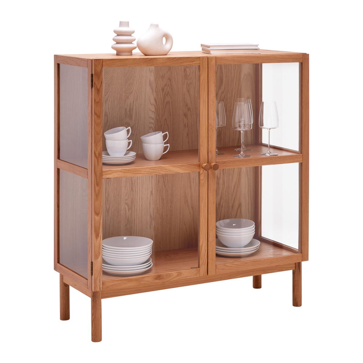 Komód Abir - tölgyfa színű, Modern, karton/Üveg (100/110/40cm) - Mömax