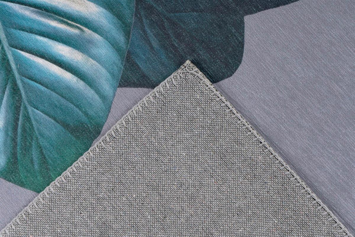 Flachwebeteppich Tropical 125 Schw/grün 130x190 - Schwarz/Grün, Basics, Textil (130/190cm) - Kayoom