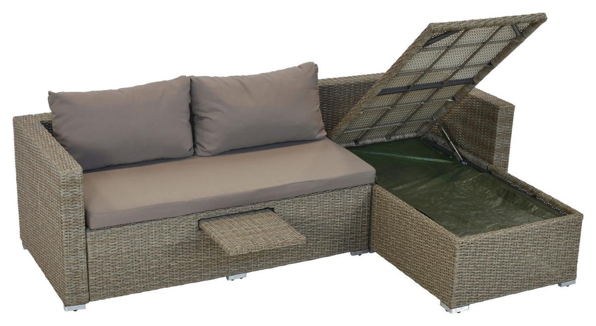 Lounge Garnitura Veneto, Blazine - naravne barve, Moderno, kovina/umetna masa (215/140cm) - Gardenson