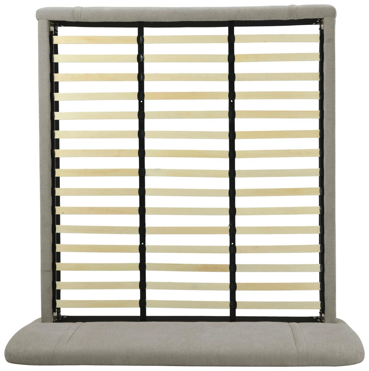 Oblazinjena Postelja Leo, Rjavosiva, 180x200cm - rjavosiva/črna, Design, kovina/umetna masa (218/114/224cm) - MID.YOU