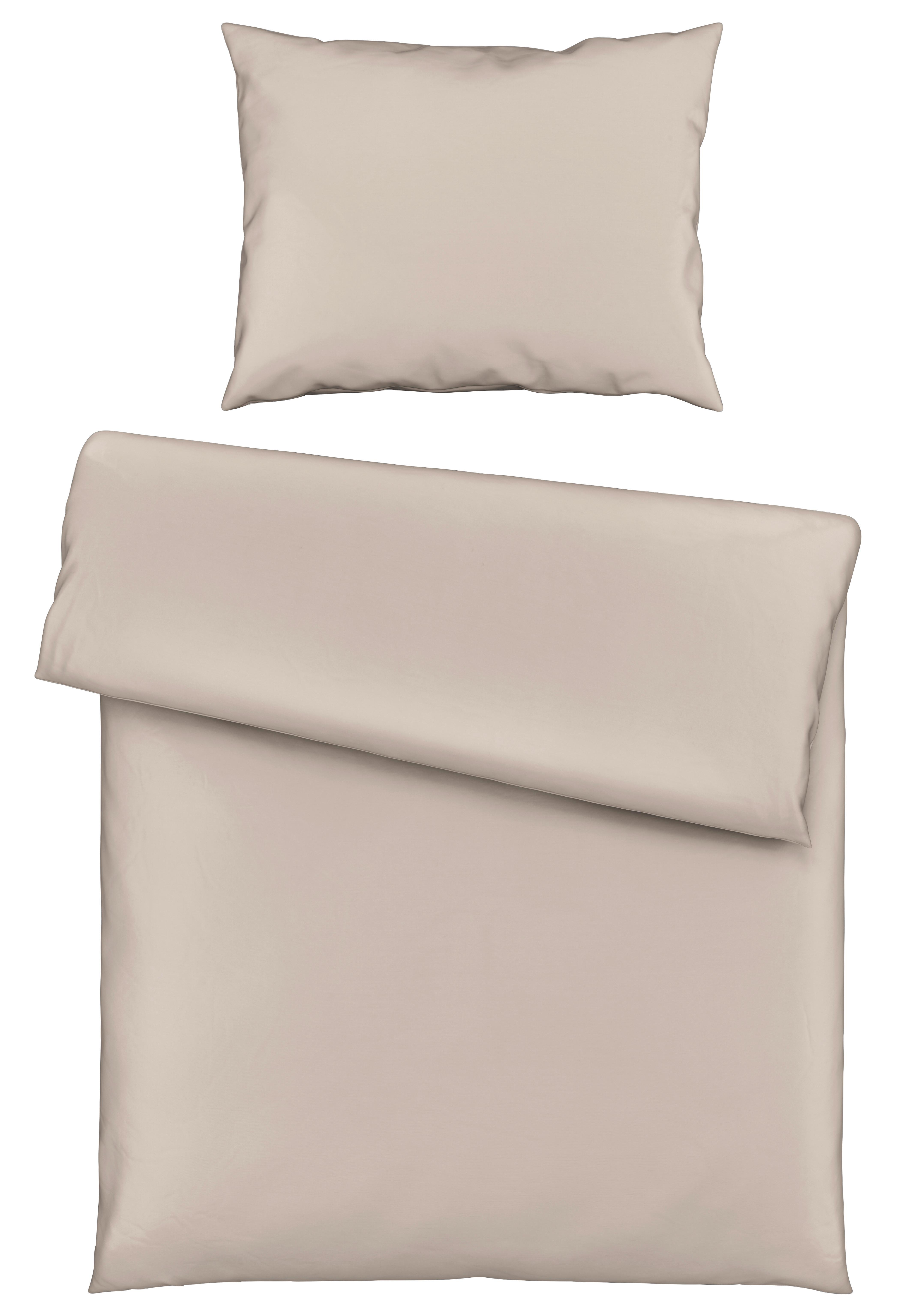 Bettwäsche Bio Eva Uni Ca. 160x210cm - Taupe, Modern, Textil (160/210cm) - ecoTree