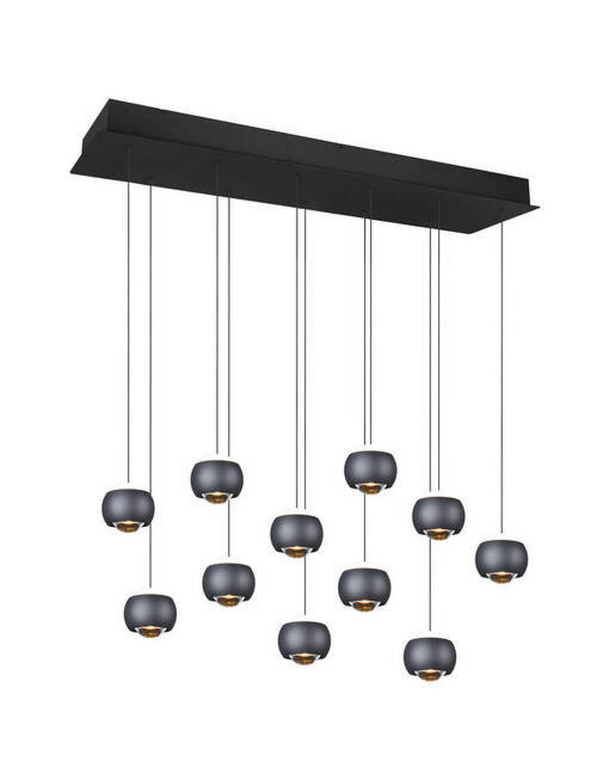 LAMPA WISZĄCA LED MR34441132 CANNON - czarny/przezroczysty, Design, tworzywo sztuczne/metal (114/30/200cm) - Musterring