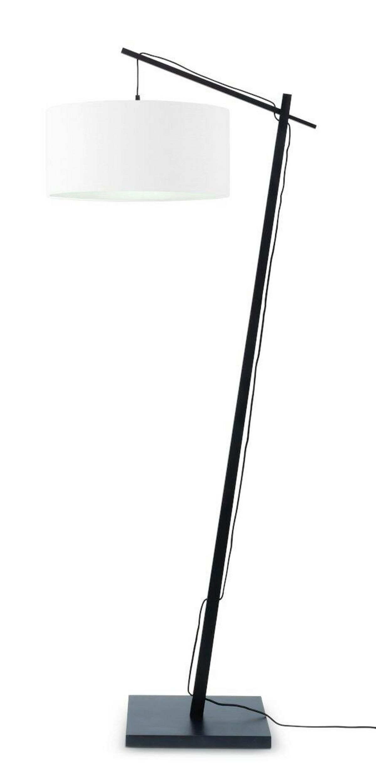 Stoječa Svetilka Andes, Bela, Črna - črna/bela, Design, tekstil/naravni materiali (47/176/23cm) - Good & Mojo