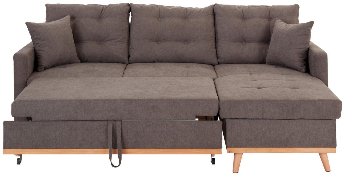 Sedežna Garnitura Kring, Siva, Z Ležiščem - siva, Basics, tekstil (212/72/150cm) - MID.YOU