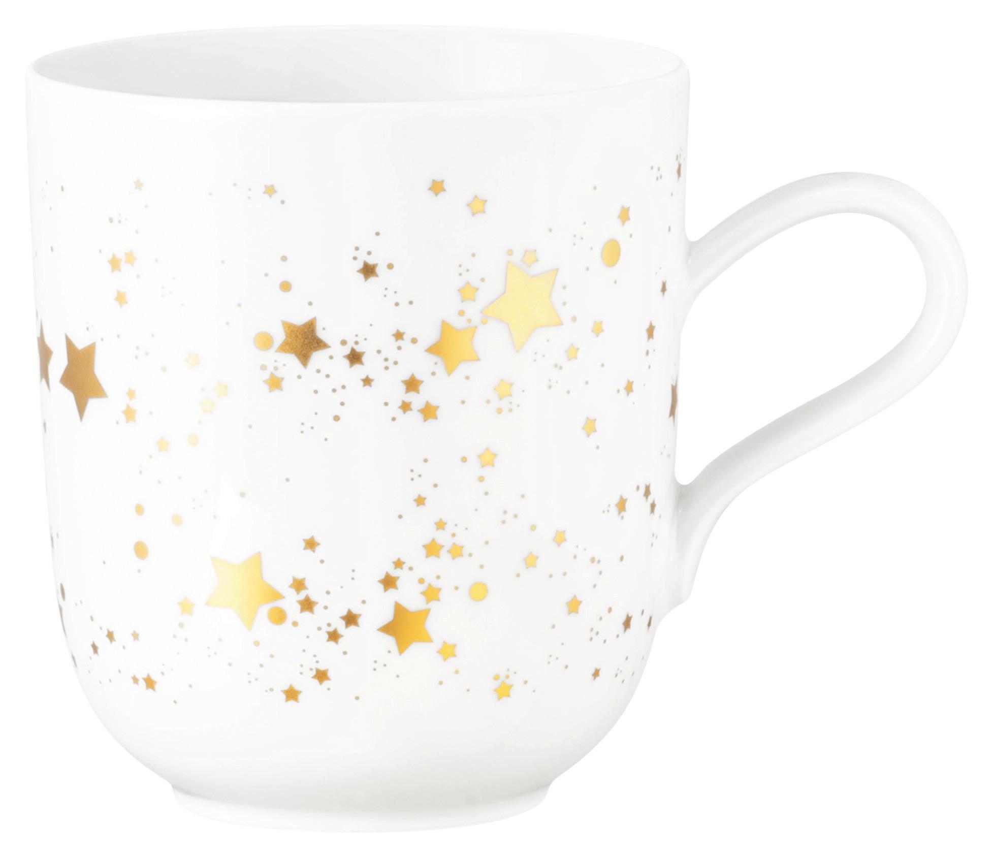 KUBEK DO KAWY 001.772112 - biały/kolor złoty, Design, ceramika (0,40l) - Seltmann Weiden