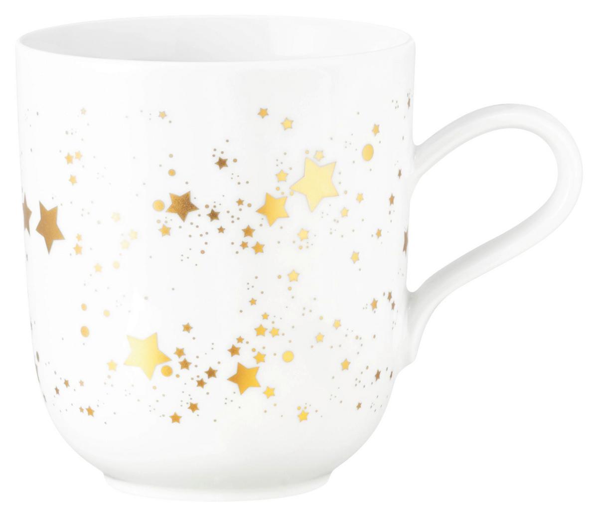 KUBEK DO KAWY 001.772112 - biały/kolor złoty, Design, ceramika (0,40l) - Seltmann Weiden