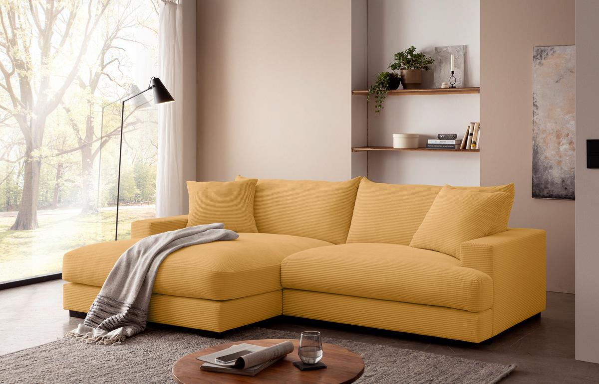 Kutna Garnitura Pelle - boje senfa/crna, Moderno, tekstil (180/265cm) - Modern Living