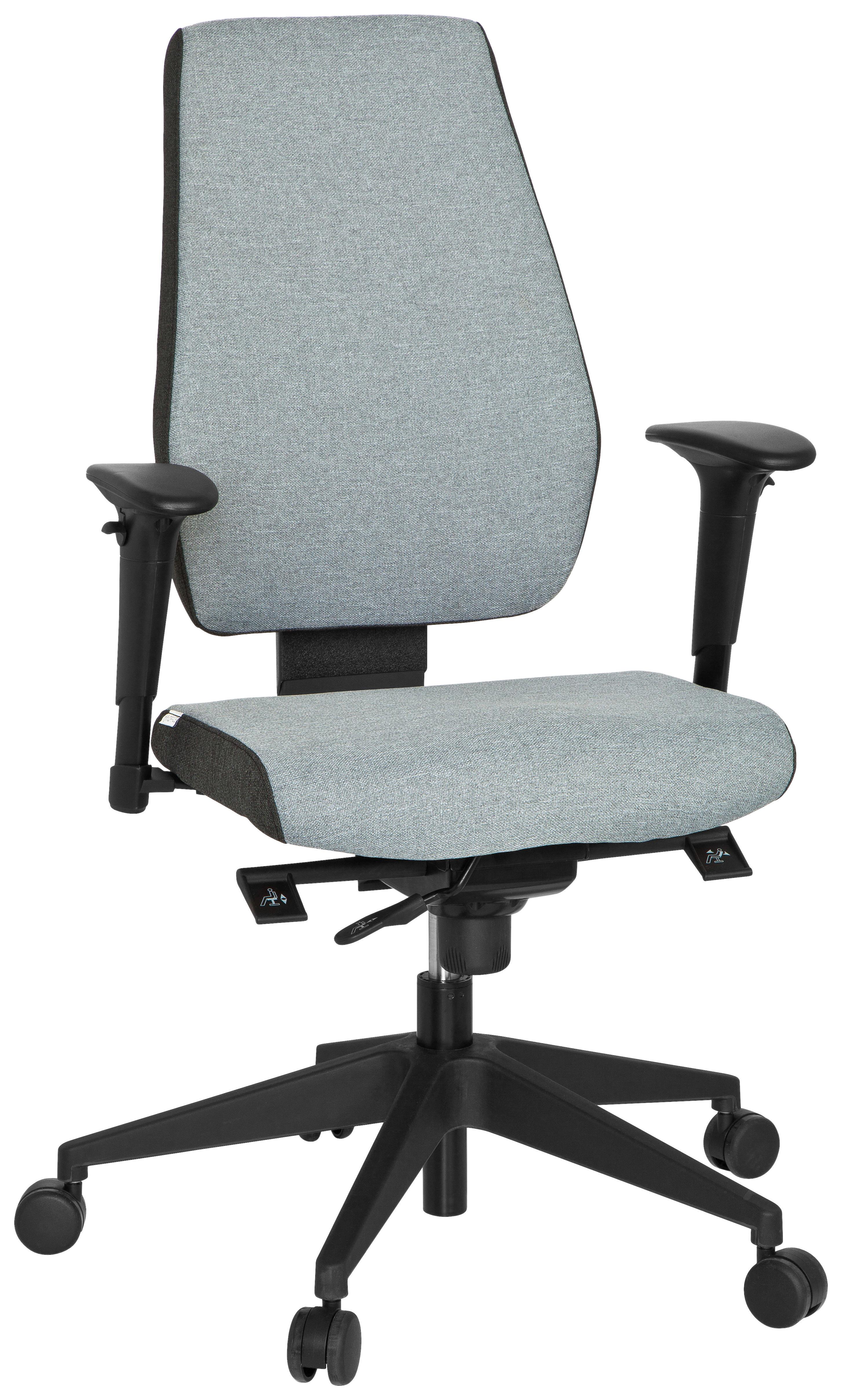 Drehstuhl Pro-Tec 500 Gau/Schwarz - Schwarz/Grau, MODERN, Kunststoff/Textil (56/123/47cm) - MID.YOU