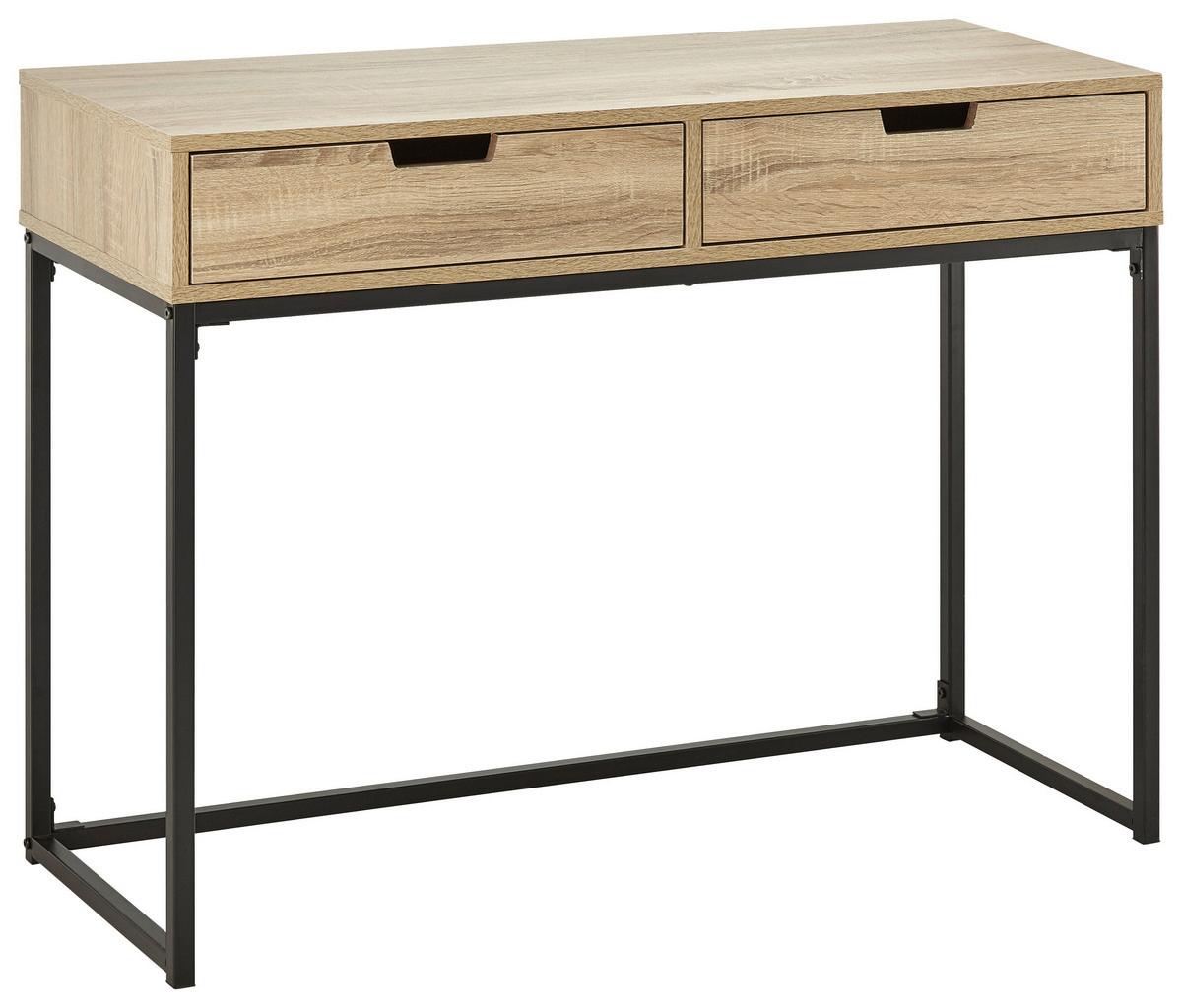 Konzolna Mizica Giorgia, Barva Hrasta - črna/barve hrasta, Moderno, kovina/leseni material (100/38/76cm) - Bessagi Home