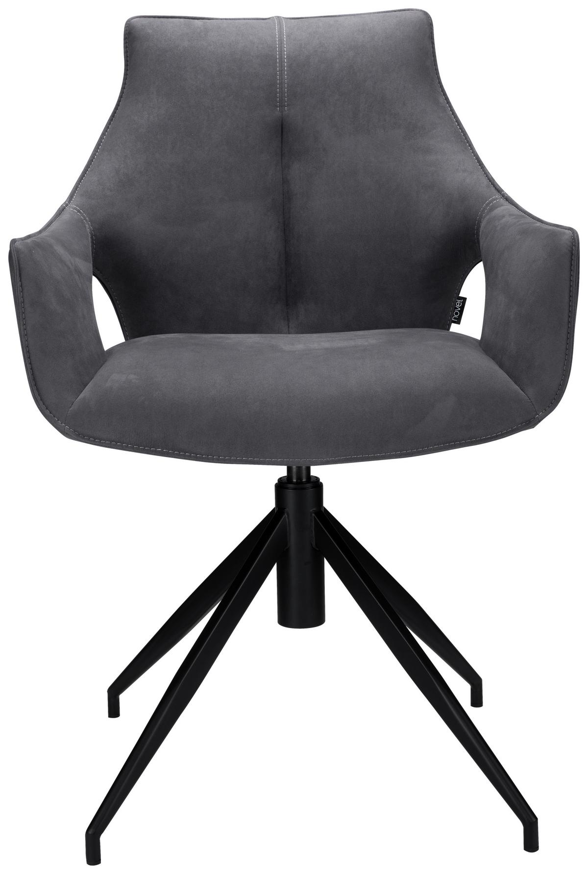 KRZESŁO AMSTERDAM - ciemnoszary/czarny, Design, metal/tkanina (59/87/61cm) - Novel