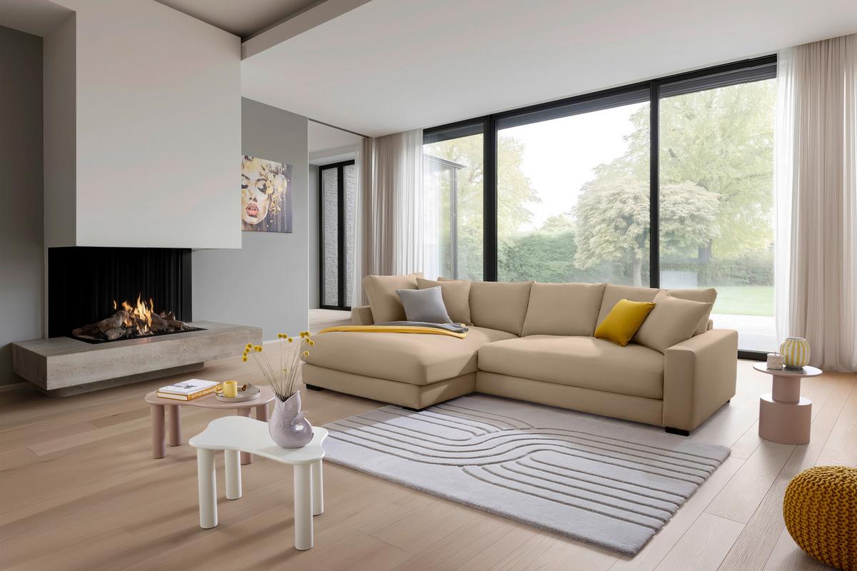 Kutna Garnitura Pedro - smeđa/crna, Moderno, tekstil/plastika (190/300cm) - Mömax