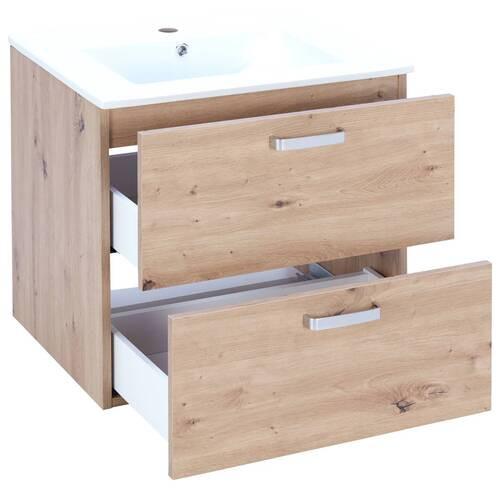Donji Element Za Umivaonik Fresh - bijela/hrast Artisan, Konvencionalno, drvni materijal/metal (61/56/47cm) - Modern Living