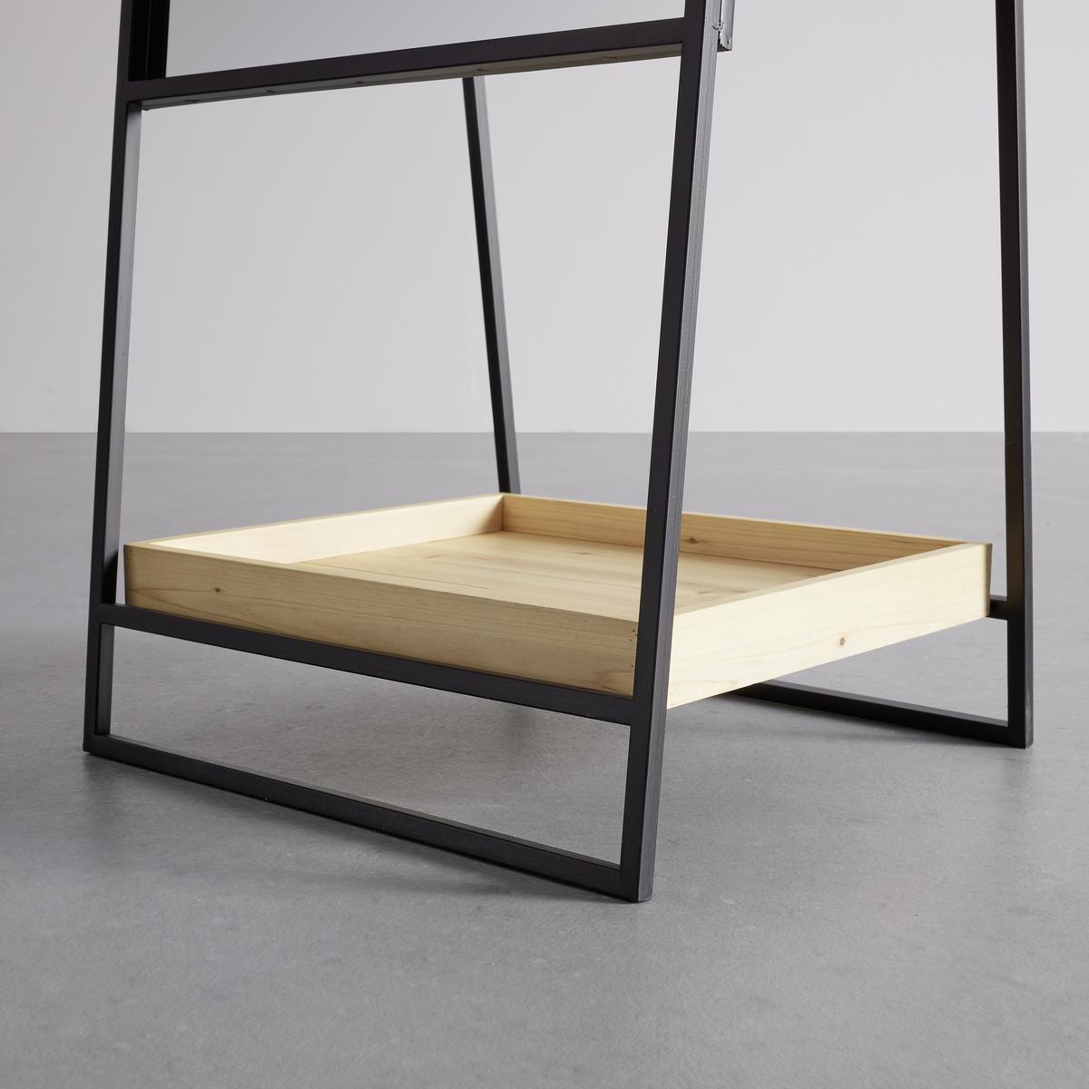 Spiegel Maldi Schwarz/ Natur ca.  45x161x30 cm - Schwarz/Naturfarben, MODERN, Glas/Holz (45/161/30cm) - Bessagi Home