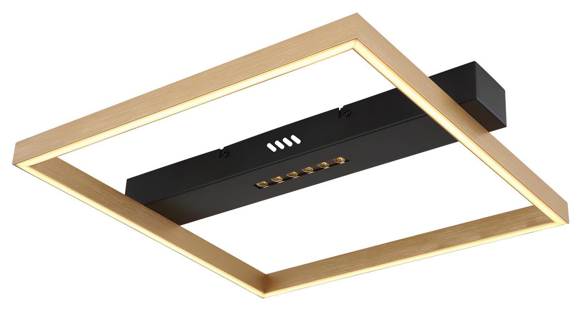 Stropna Led-svetilka Luffy, S Sijalko - zlate barve/črna, Design, kovina/umetna masa (43/39,2/6,9cm) - Globo