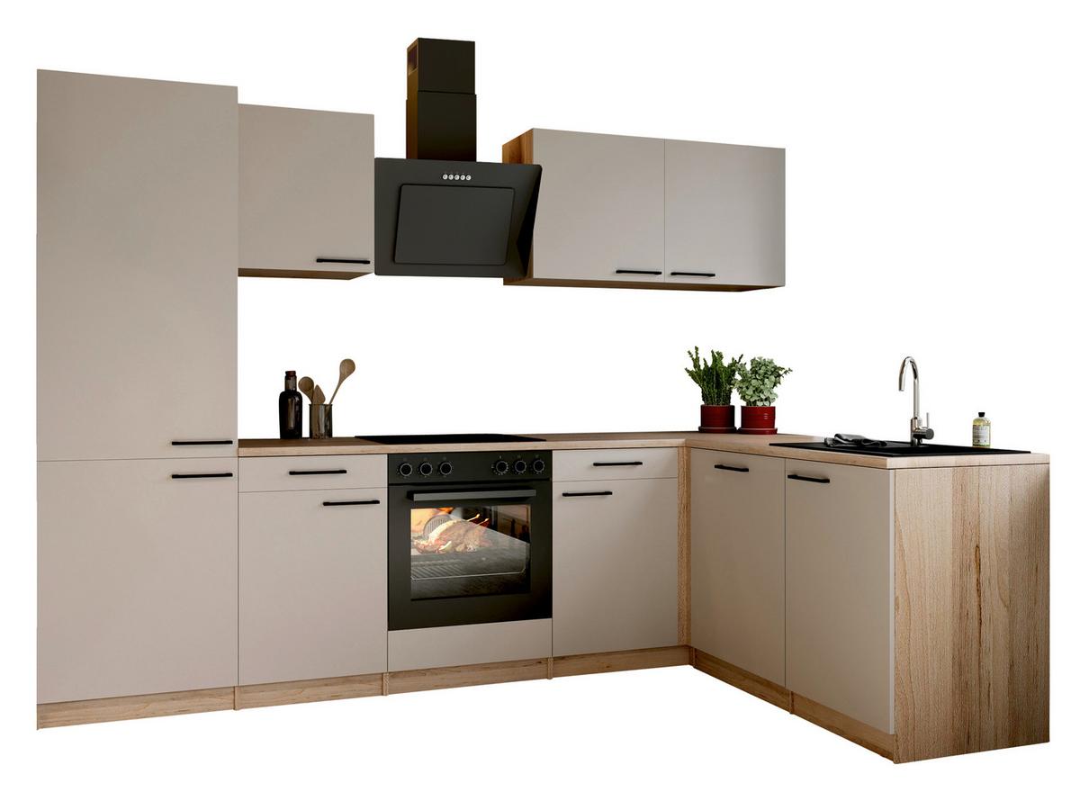 Eckküche Merle o. Geräte ca. 280x172cm Kaschmir - Kaschmir/Eichefarben, Trend, Holzwerkstoff/Metall (280/172cm) - Respekta