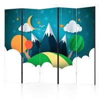 Paravan Little Traveller I, 5-Delni, Dvostranski - večbarvno, Basics, tekstil/les (225/172/3cm) - artgeist