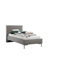 Polsterbett Minto Grau ca. 100x200 cm - Silberfarben/Grau, MODERN, Textil/Metall (100/200cm) - Livetastic