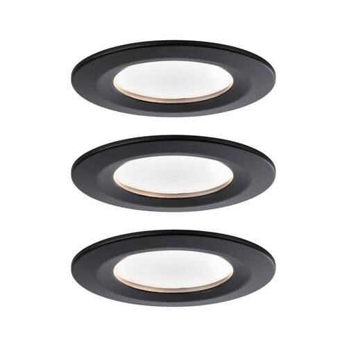 Deckenleuchte Nova max. 6,5 Watt, 3-teilig - Schwarz, Basics, Metall (7,8cm) - Paulmann