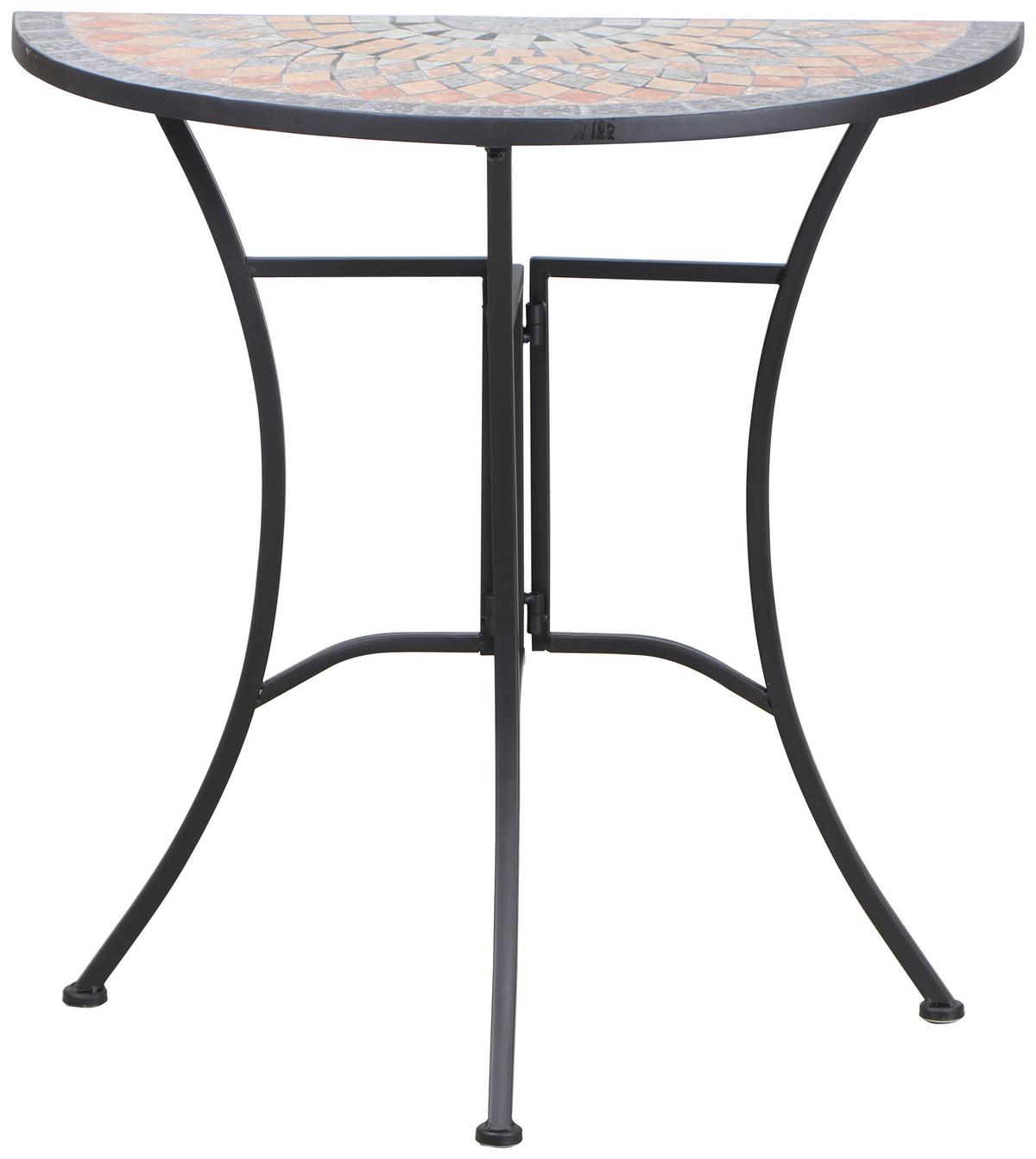 GARTENTISCH 380835 - Multicolor/Schwarz, MODERN, Keramik/Metall (70/35,5/71cm) - Siena Garden