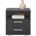 Nachtkästchen in Schwarz - Alufarben/Schwarz, Holz/Kunststoff (45/47/35cm) - Modern Living Nachtkästchen in Schwarz - Alufarben/Schwarz, Holz/Kunststoff (45/47/35cm) - Modern Living