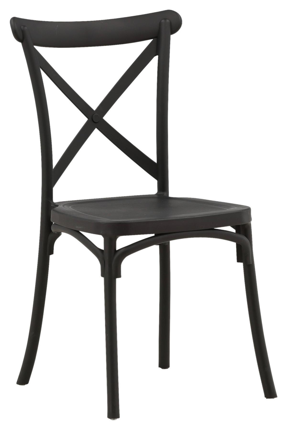 STUHL-SET CROSETT - Schwarz, Design, Kunststoff (52/90/55cm) - Livetastic