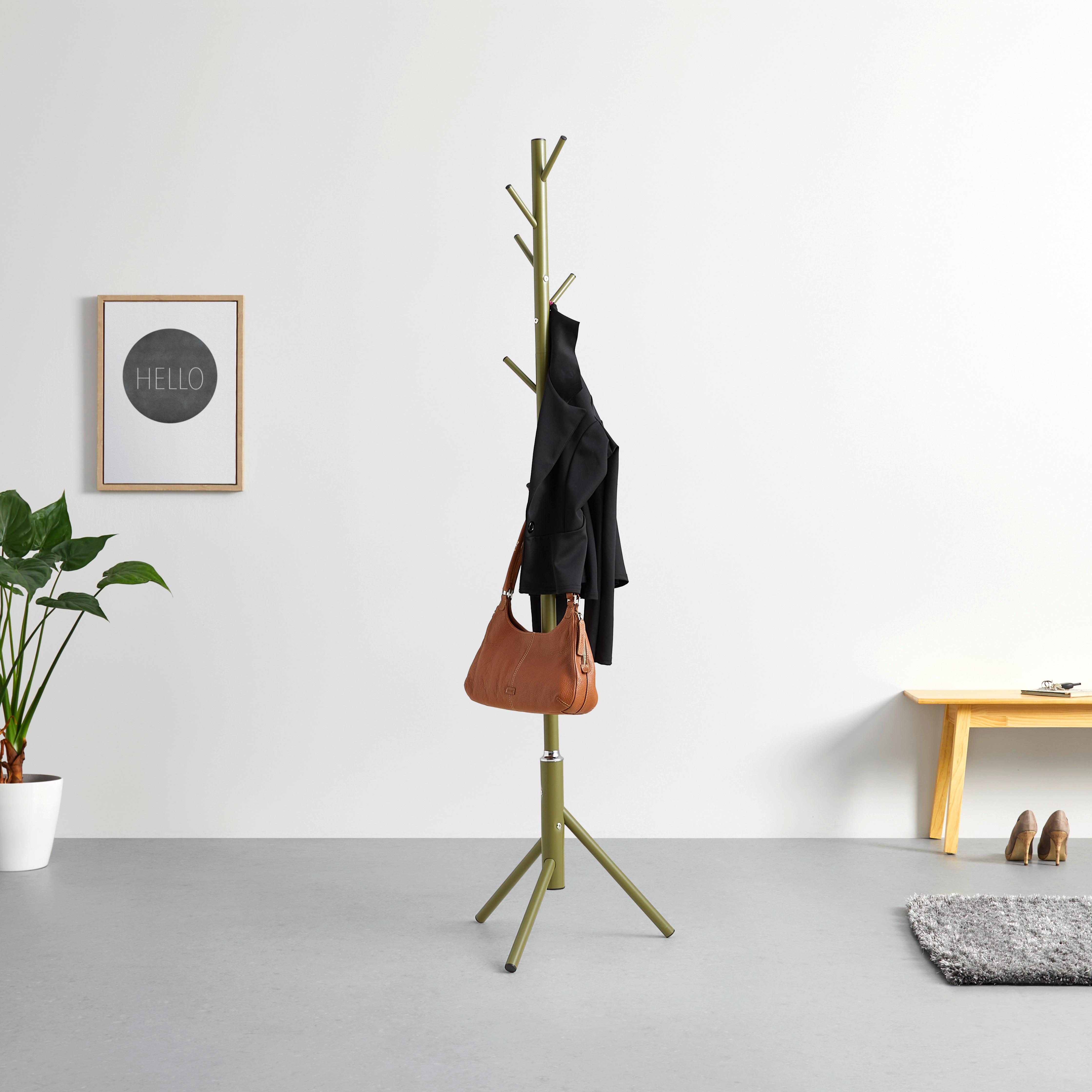 Samostoječi Obešalnik Nadja, Jeklo, Zelena - zelena, Moderno, kovina (48/173cm) - Mömax