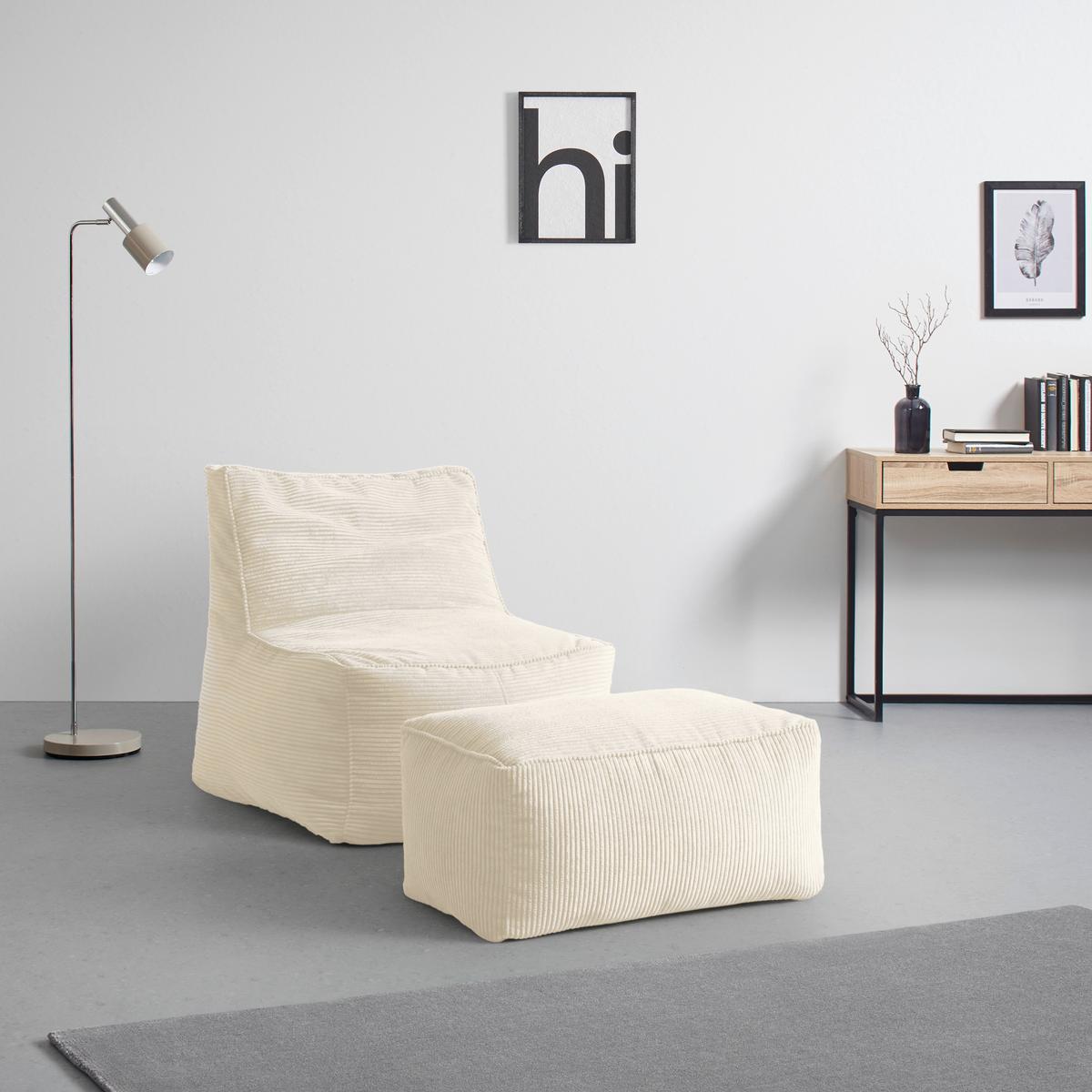 Sitzsack Caroline Weiß - Weiß, MODERN, Textil (75/84/88cm) - Mömax