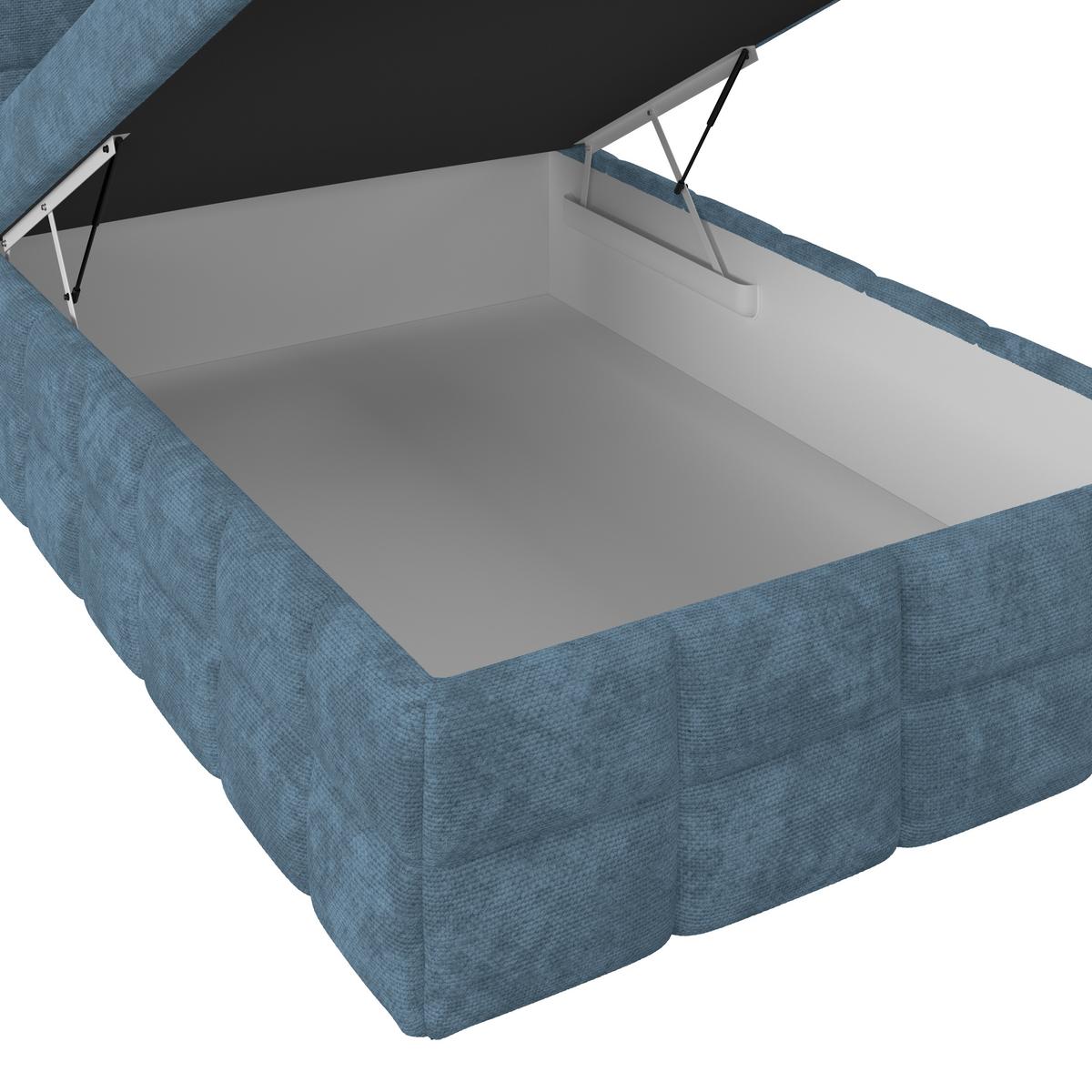 PAT BOX VEGA - albastru/alb, Trend, lemn/textil (120/200cm) - Modern Living